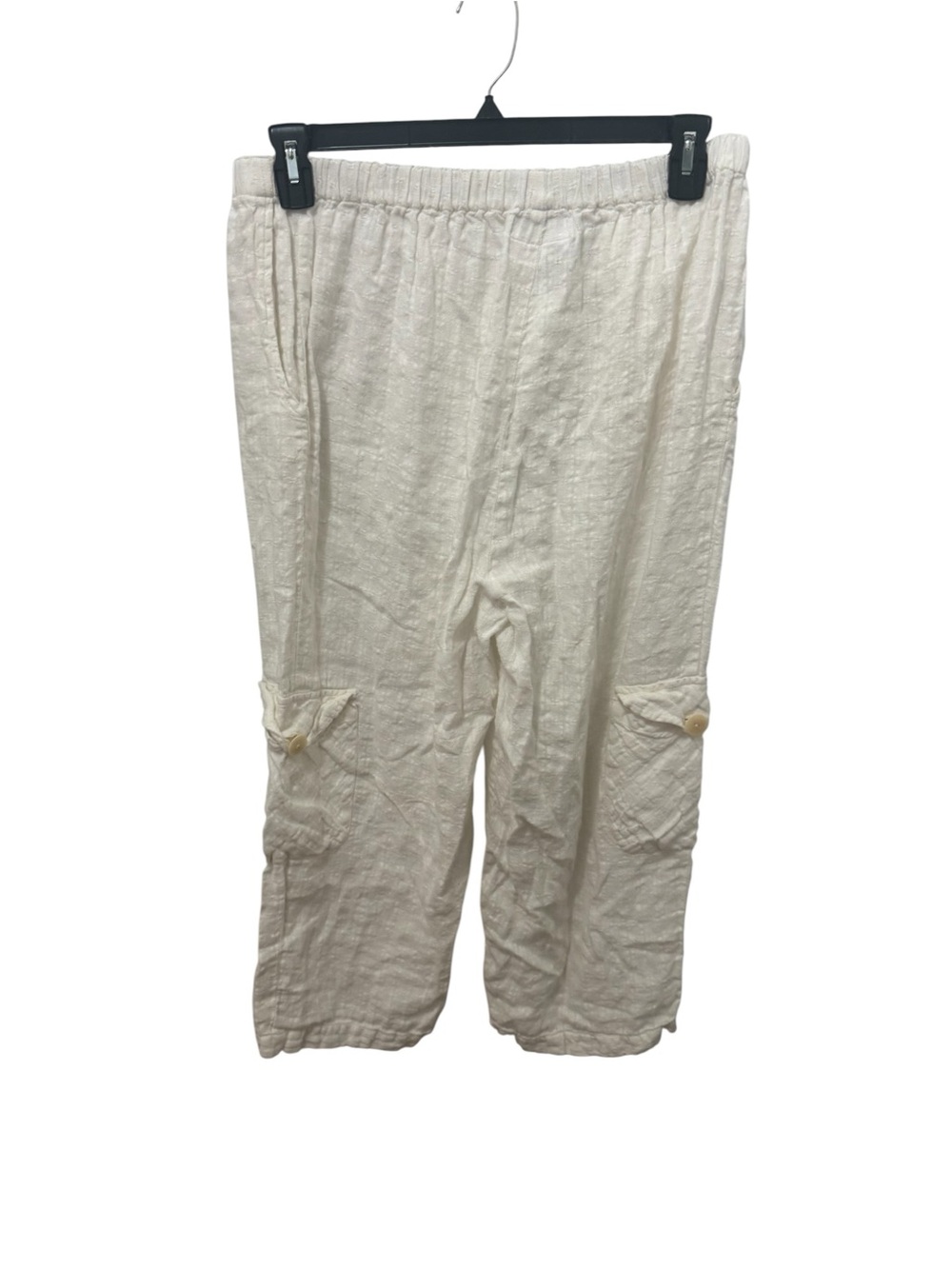 Flax White Linen Cargo Pants Size Medium